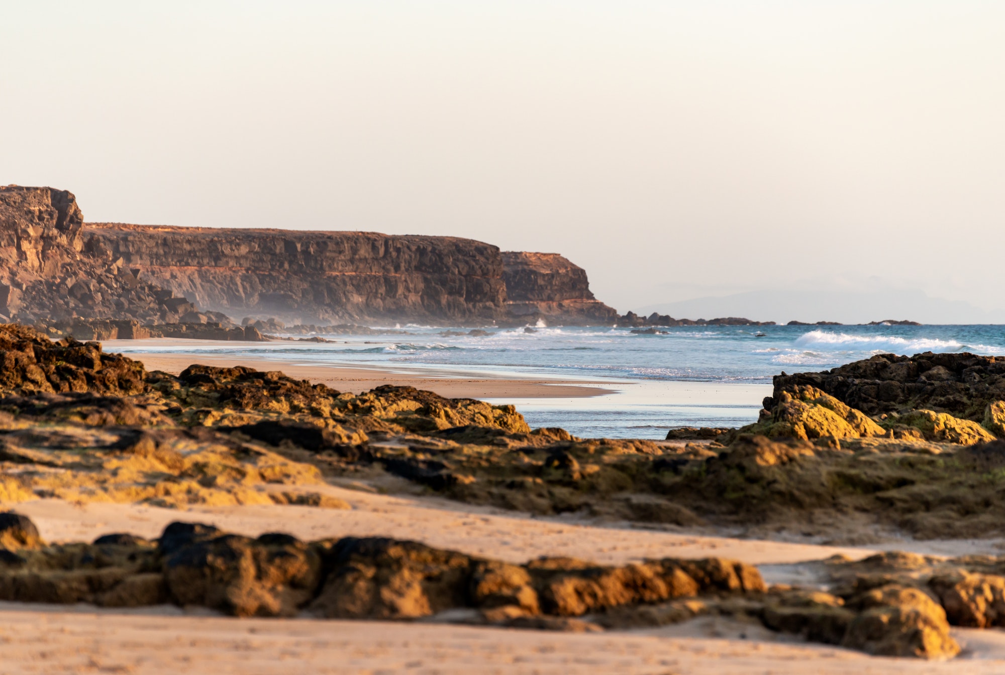 Scenic View of Sea Landscape in Fuerteventura,Canary Island.Background